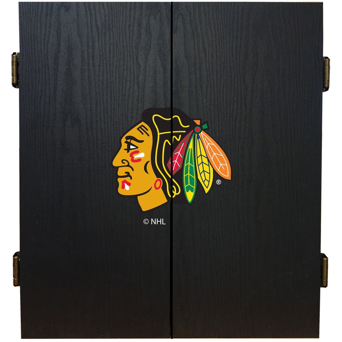 Chicago Blackhawks Dartboard Cabinet Set Fan's Choice