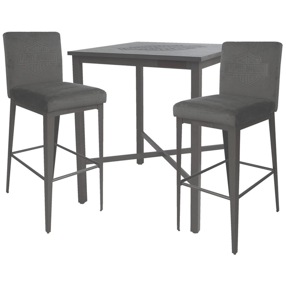 Harley Davidson Pub Table and Stools Set Bar and Shield Contemporary