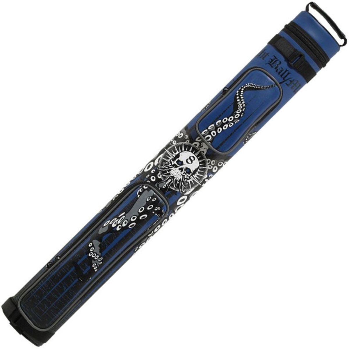 Eight Ball Mafia EBMC22J 22 Hard Cue Case Blue with Skull Octopus
