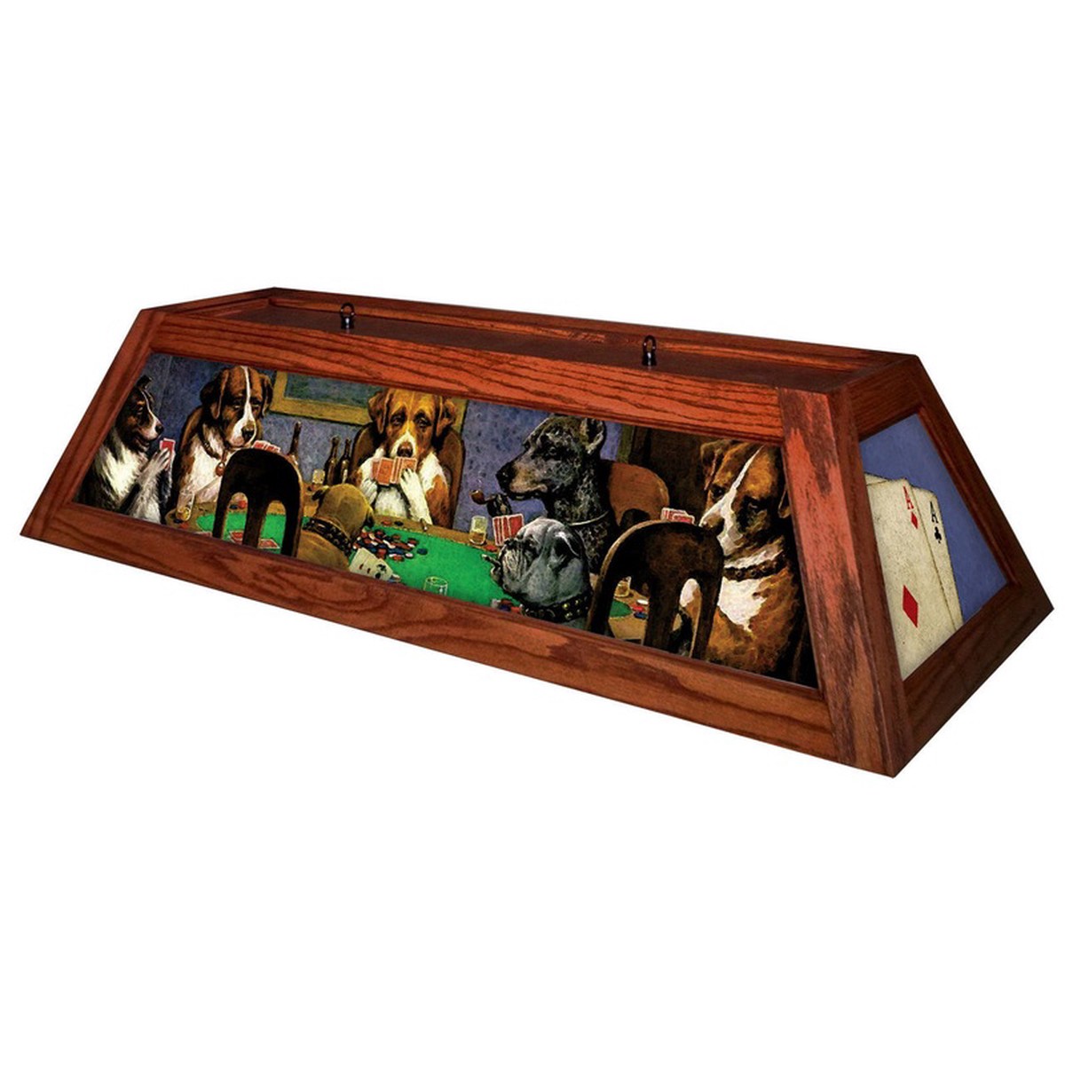 Poker Dogs Pool Table Light Cherry Stain