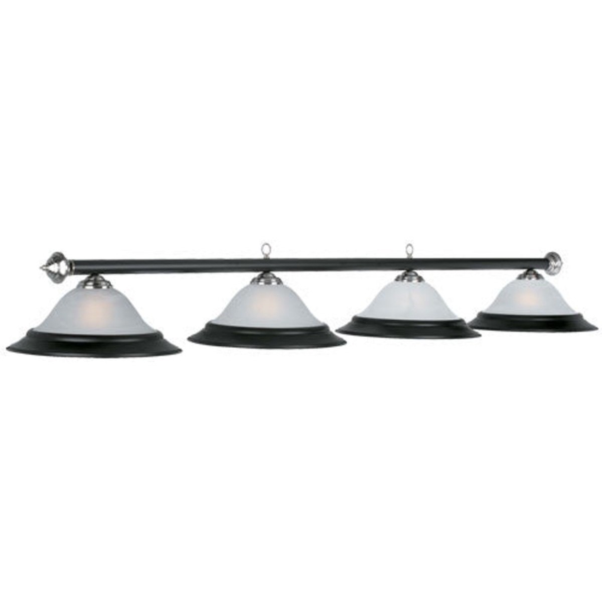 Glass With 4 Black Ring Shades Pool Table Light