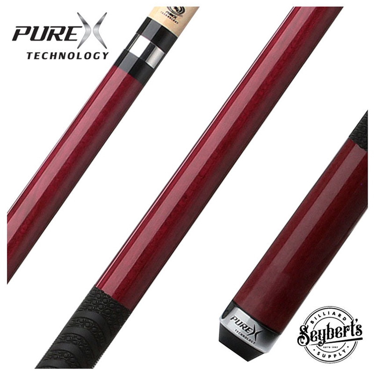 Pure X Purple Heart Pool Cue with MZ Sport Grip Wrap