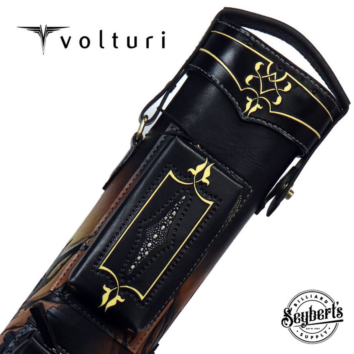 Volturi Custom Batman Yellow 48 Hard Pool Cue Case - VCBATMAN4X8Y