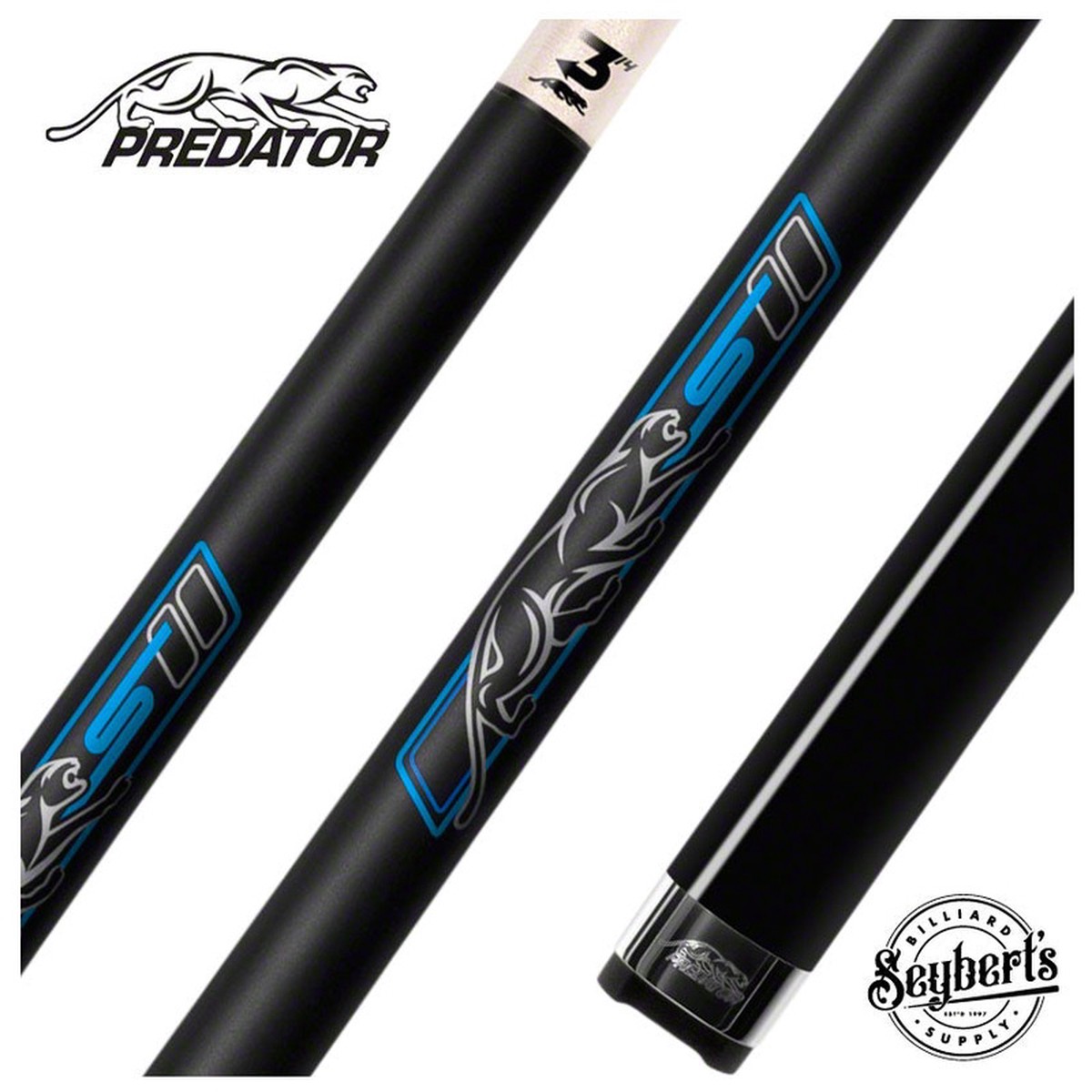 Predator Sport 3 Amp No-Wrap Radial Play Pool Cue -DIS - SPORT3BKNWRAD