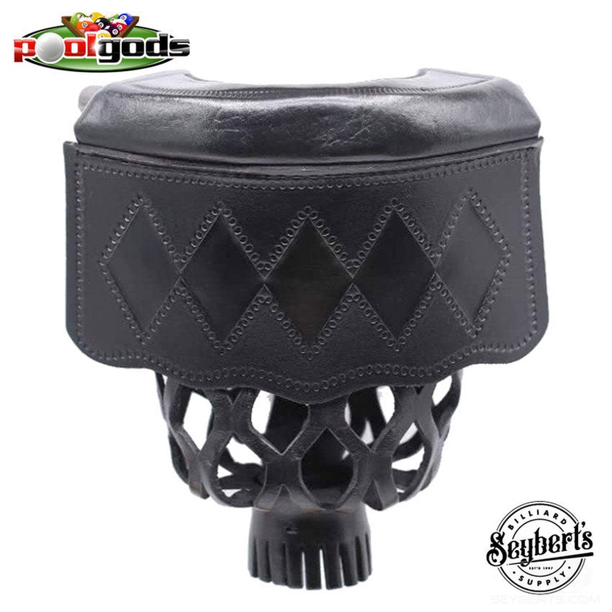 #6 Diamond Shield Black Leather Table Pocket (Set of 6)