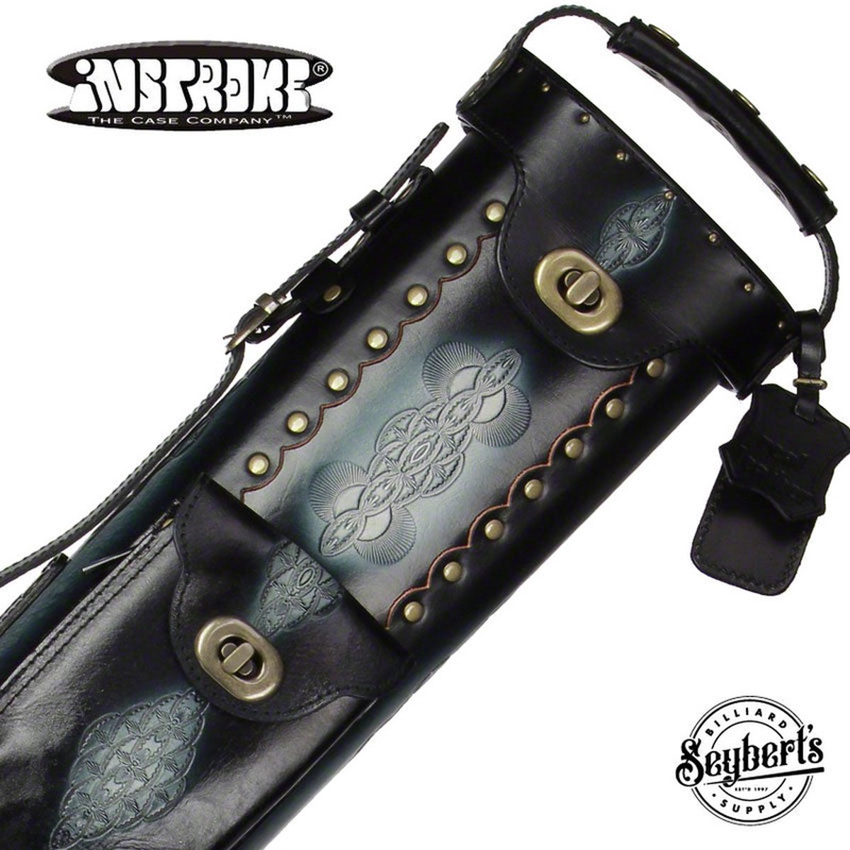 Instroke Saddle DO3 Black Air Brushed 37 Pool Cue Case - 37D03BK