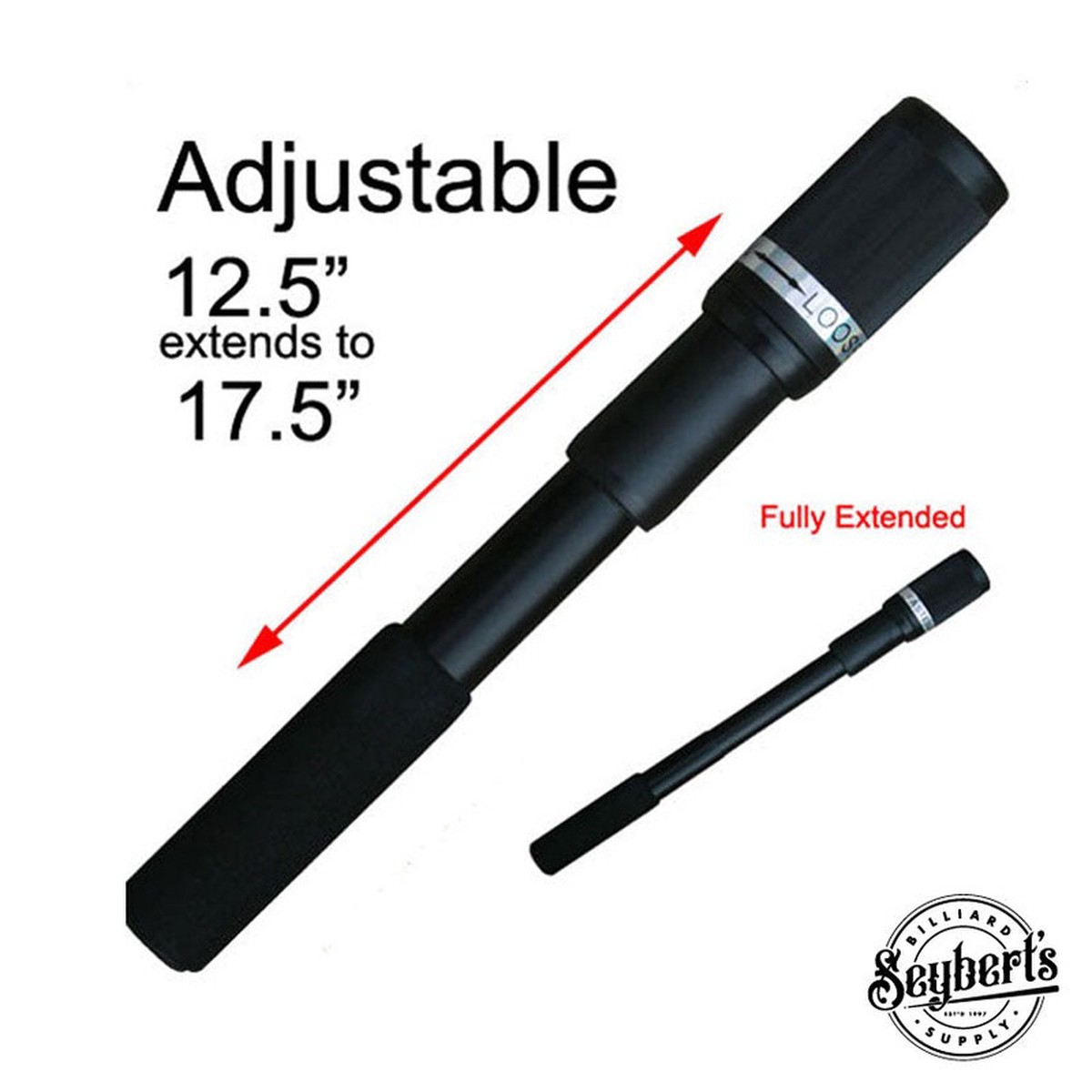 Black Extreme Telescopic Pool Cue Extension