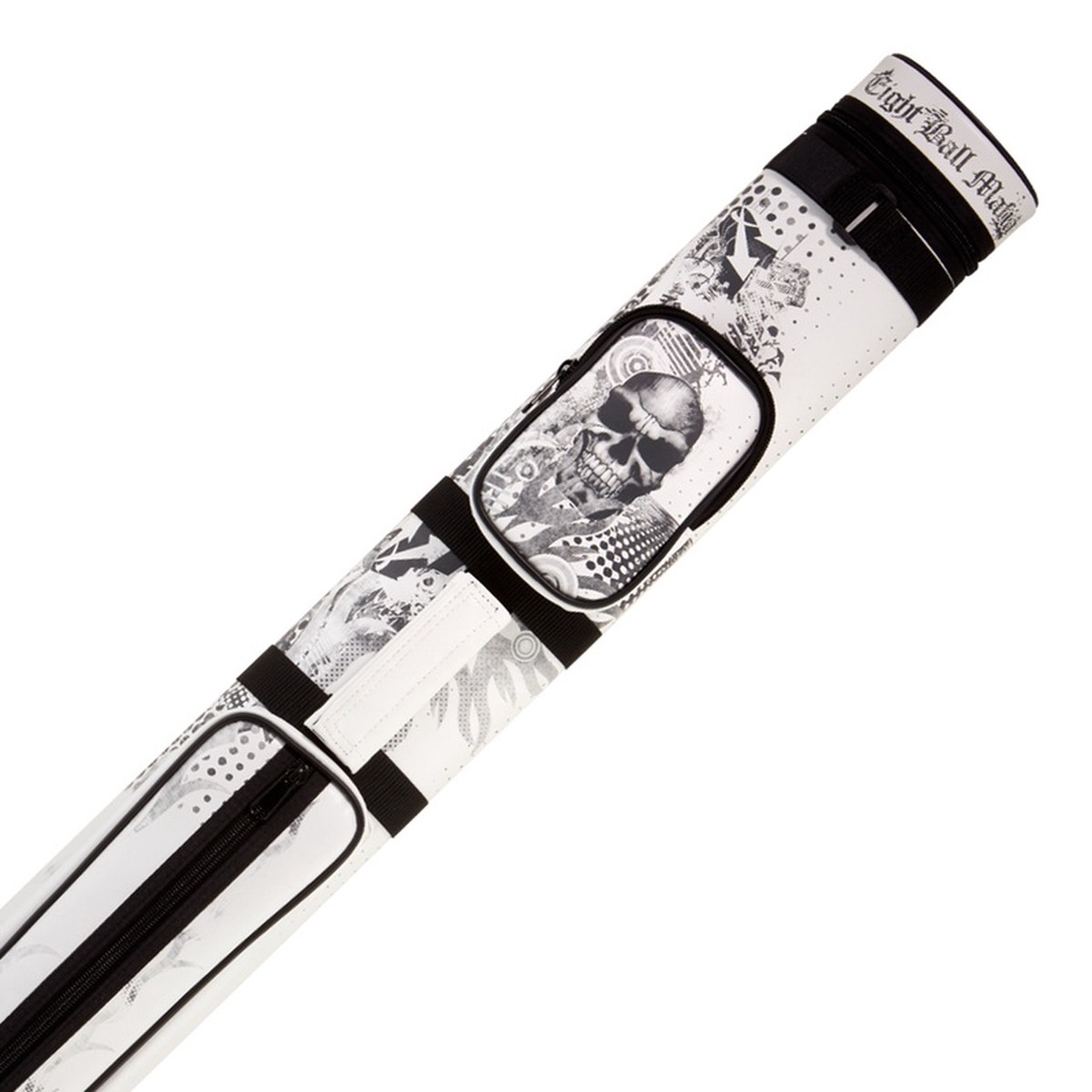 Eight Ball Mafia White Skull and Flames Pool Cue Case - 22