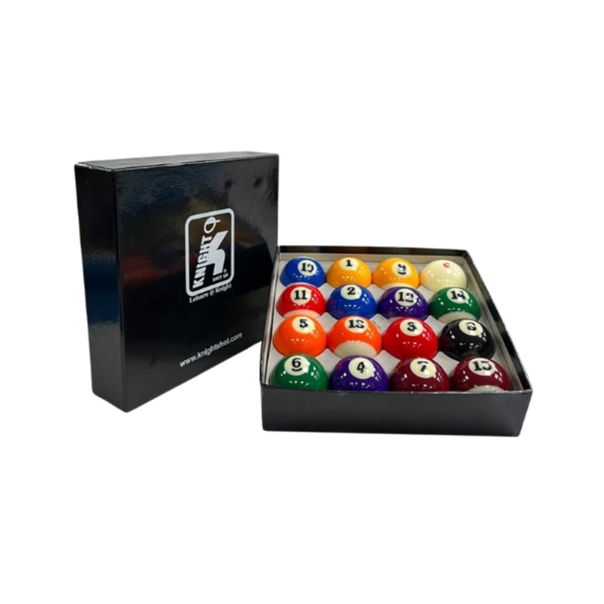 Knight Shot Billiard Ball Grade AAA Set 57mm 2-1/4 | Black Box w/ Ks Logo