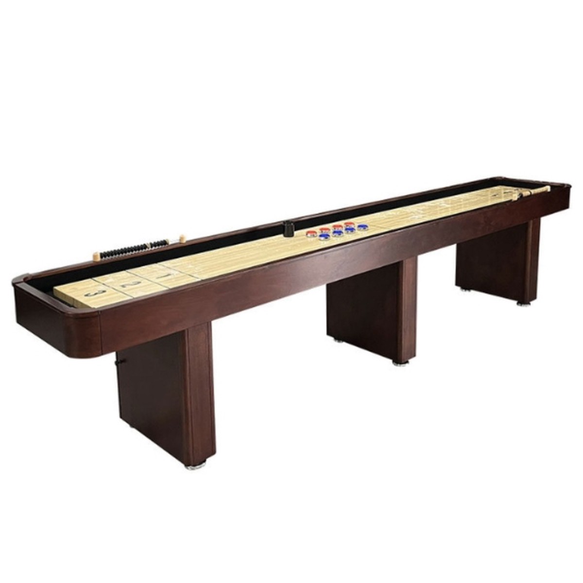 Knight Shot ShuffleboardMDF with PVC Walnut Finish 12ft.