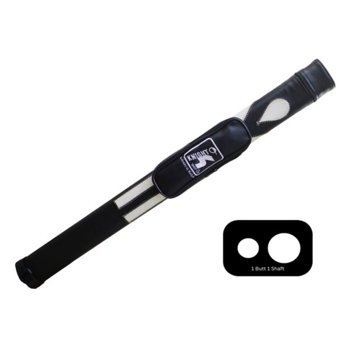 Knight Shot Billiard Cue Hard Case | 11 (1 Butt x 1 Shaft) | White & Black