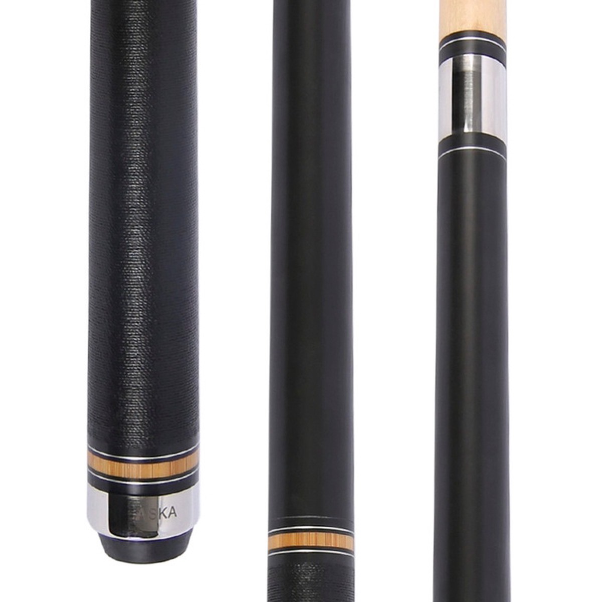 ASKA Jump Break Cue Stick 25-Ounce, JBC Black 2nd Generation, 3-Piece Construction, Jump/Break Cue. 14mm Tip, Hard Rock Canadian Maple, JBCBLKGEN2