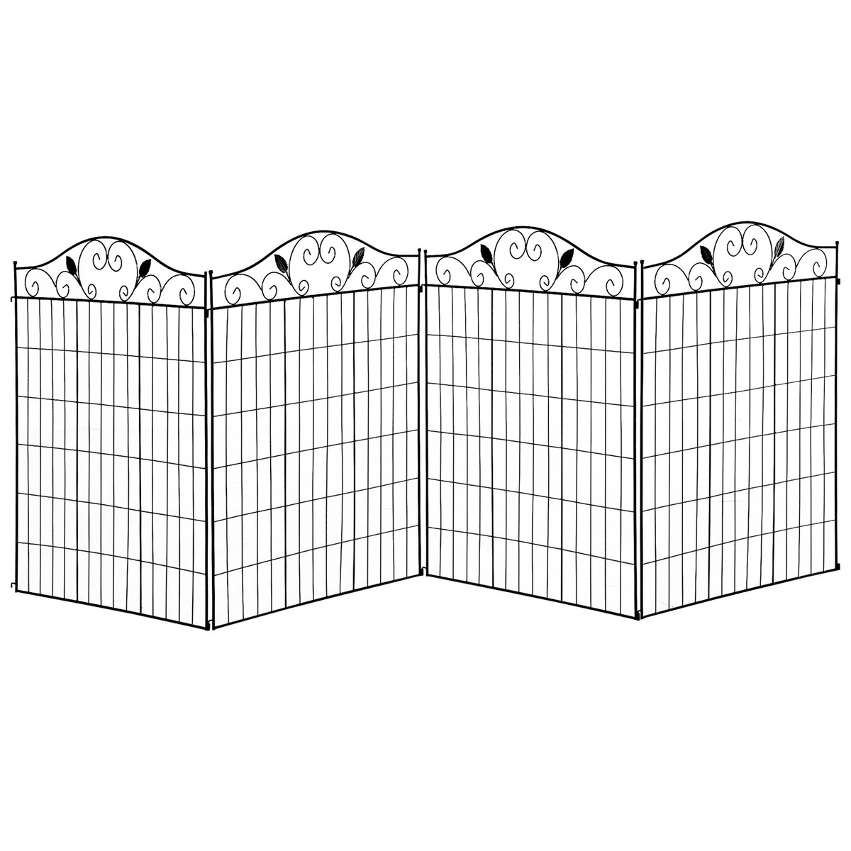 Garden Decorative Fence 4 Panels 44in x 12ft Landscape Edging Metal Wire
