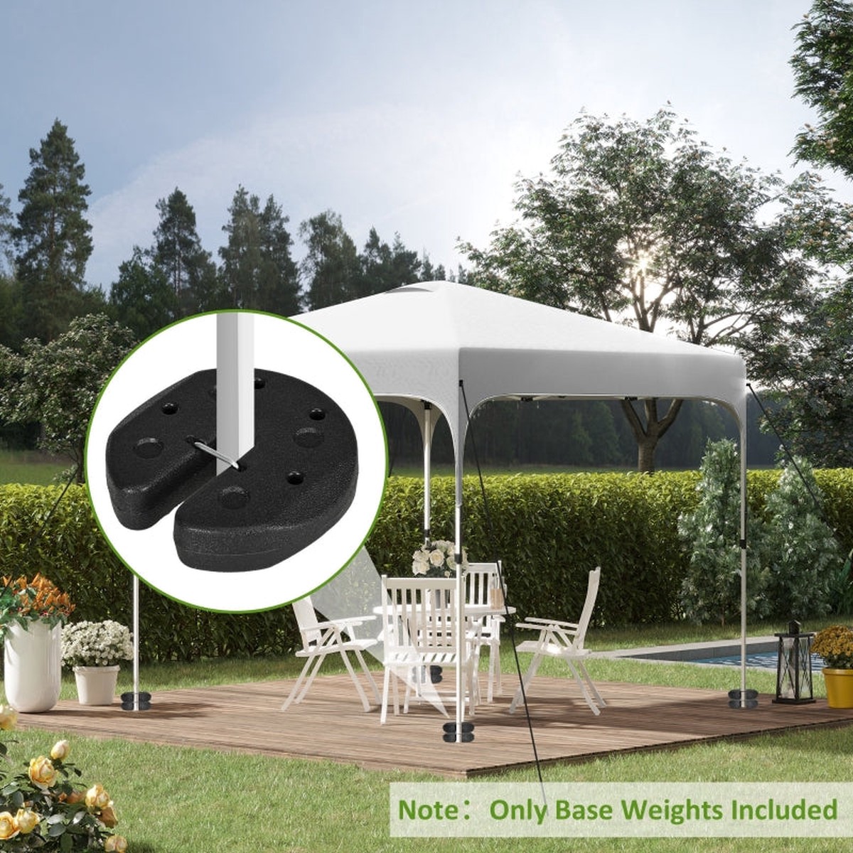 Gazebo Weights, 24KG Set of 8 with Reinforce Pins and Carry Belt, HDPE