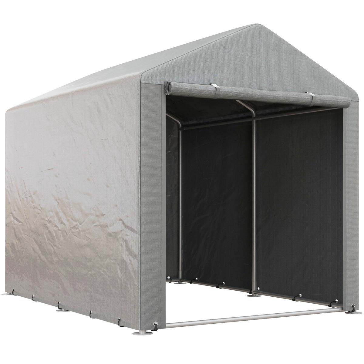 Garden Storage Shed Tent, 1.6 x 2.2m Outdoor Shelter, Light Grey