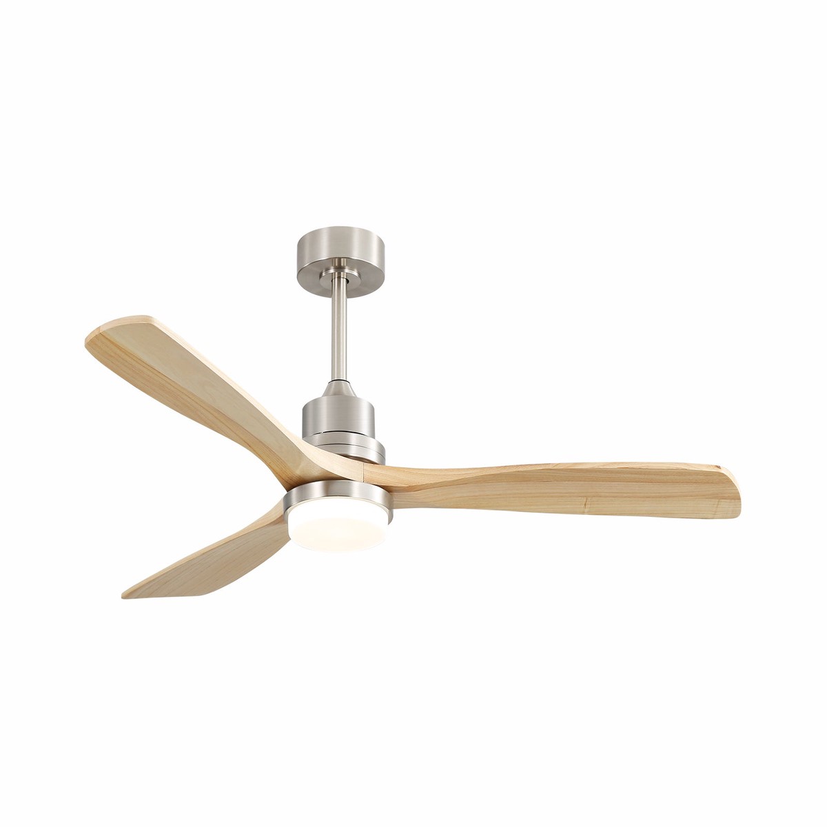 Ceiling Fan 52-Inch Dimmable LED 6-Speed Reversible DC Motor Remote Control Wooden Blades