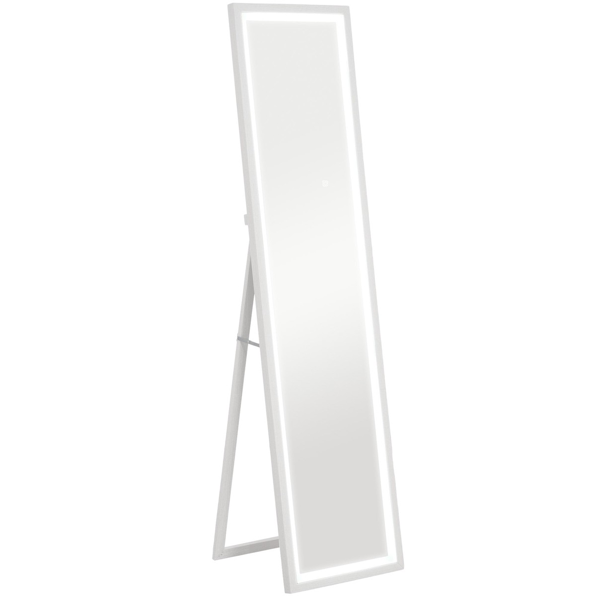 Full-Length Mirror, LED Light, Touch Control, White