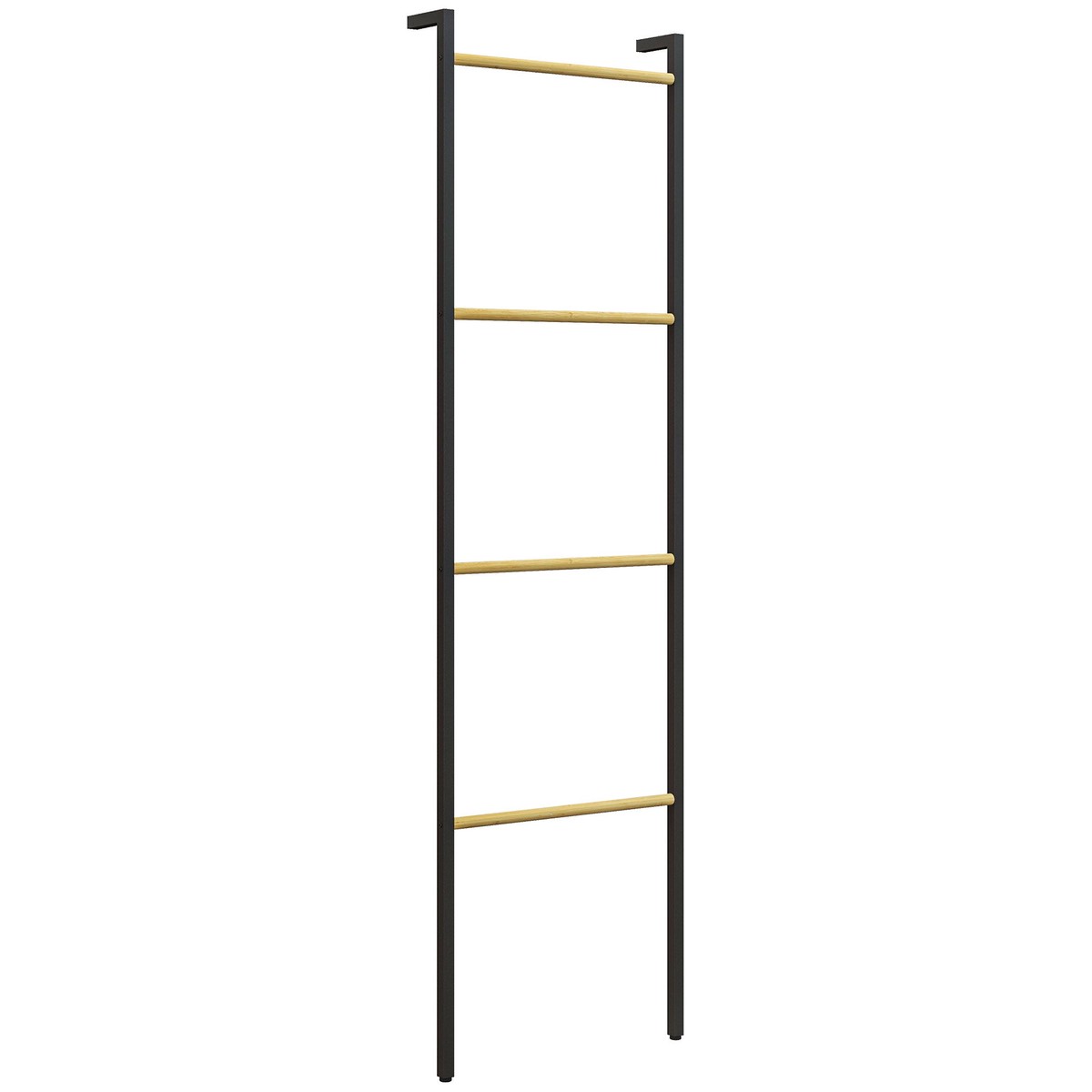 Towel Ladder, 4 Bars, Space Saving, Steel Black