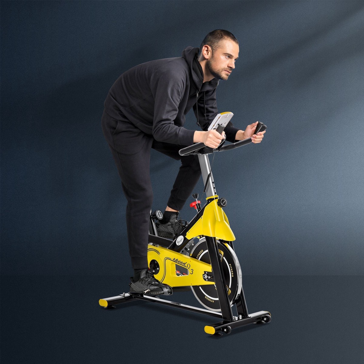 Bike Trainer, Height-Adjustable Exercise Fitness, Steel and ABS